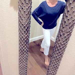 Sen Denim Blue BoatNeck Cashmere Feel Top